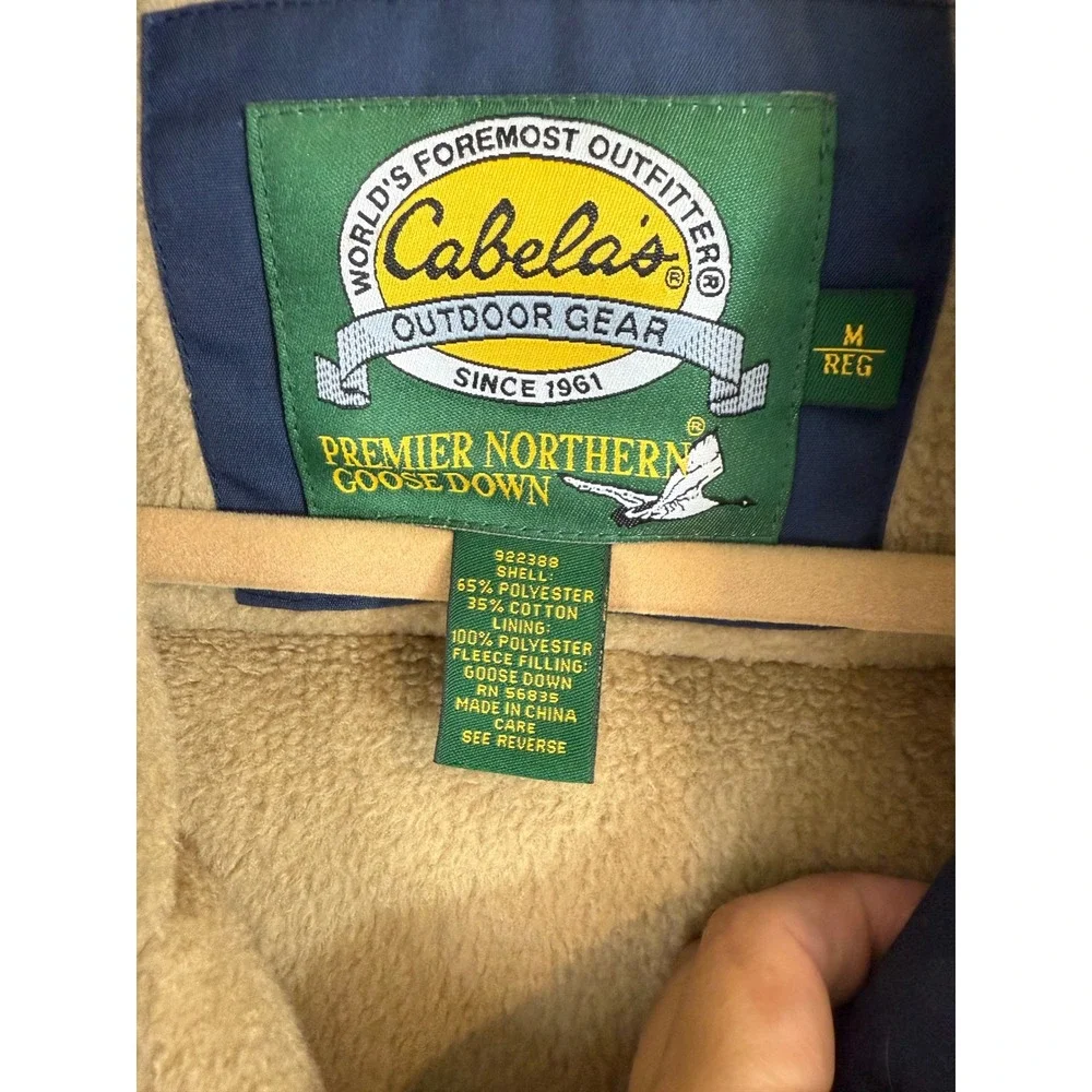 Cabela's Premier Northern Goose Down‎ Puffer Vest Outdoor Gear Blue Medium M Reg
